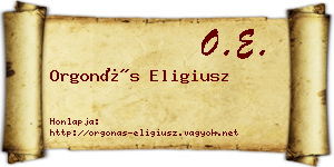 Orgonás Eligiusz névjegykártya